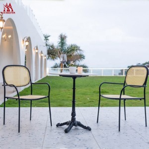 Modern Rattan Wicker Stackable Bistro Chairs