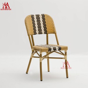 Toeram-pisakafoanana Rattan Wicker maoderina Stackable Bistro Chair