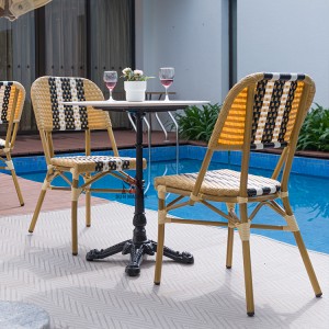Modern Rattan Wicker Restaurant Stackable Bistro Chair