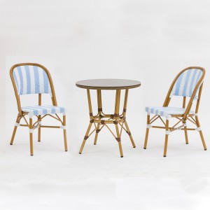 French Rattan Wicker Stackable Bistro Chair