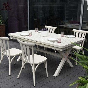 Aluminium Wood Adjustable rectangle table set