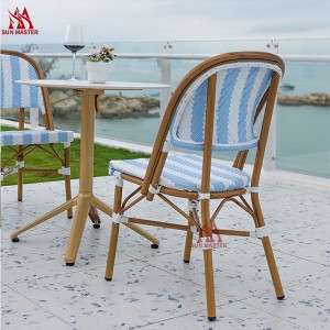 French Rattan Wicker Stackable Bistro Chair