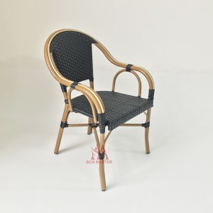 Açık Satıcı Retro Rattan Hasır Bistro Sandalye