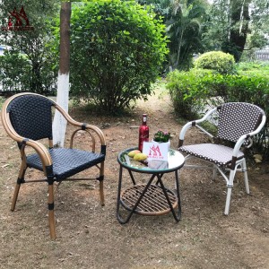 Outdoor Vendor Chaise de bistrot en rotin rétro en osier