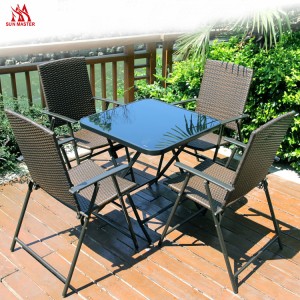 Camping Rattan Wicker Manufacture Folding ArmChair