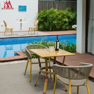 Outdoor Rope Weave Bistro Stackable Chairs
