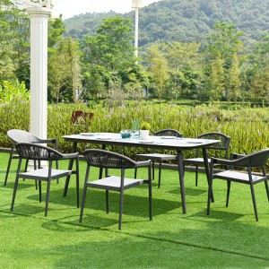 Manufacture Rope Wove Modern Garden Dining Chair