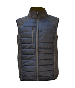 Melange men’s knitted vest with quilted padding