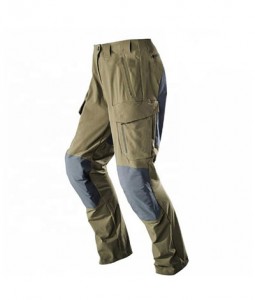 90% Polyester 10% Nylon with membrane  Knee & back with rip-stop material durable