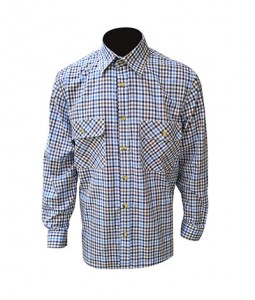 Oudoor shirt long-sleeved shirt nature-blue-brown checkered