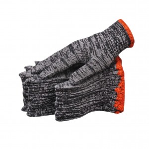 Cheapest Mix Colored Safety Work Knitted Poly Cotton Glove Guantes De Cotton Yarn Labor Protection Gloves