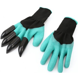 Factory Wholesale Dipped Latex Gardening Gloves Outdoor Planting Digging Gloves with Claws Protective Yard Work Gloves for Women and Men