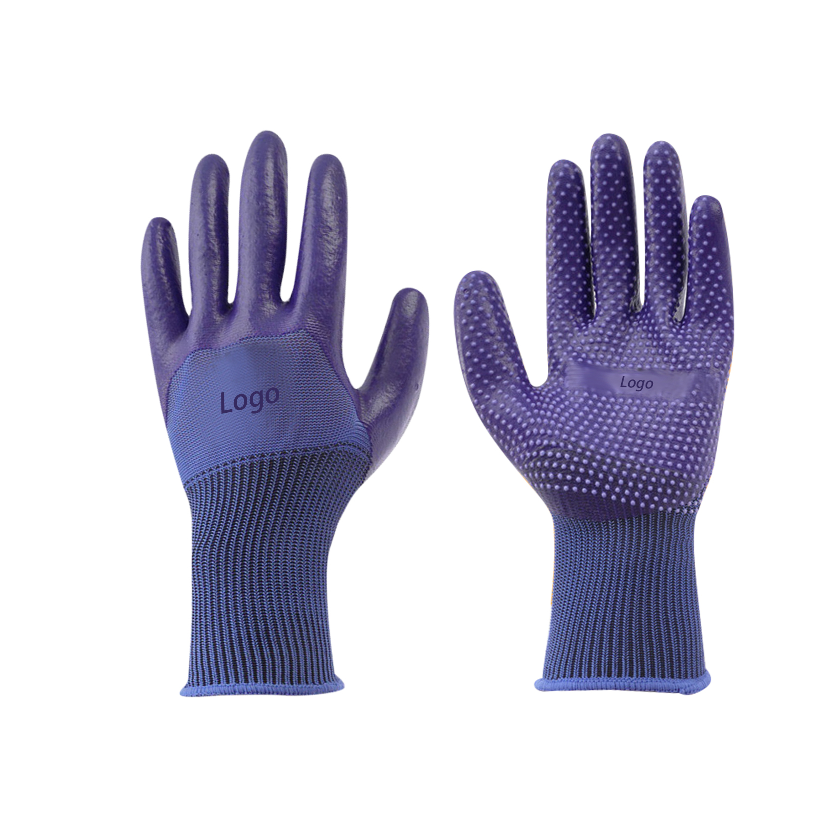 Custom Made Work Gloves General Purpose Work Safety Gloves With Pvc Dots Coated Waterproof and Oil Resistant Protective Gloves for Site Construction Auto Repair