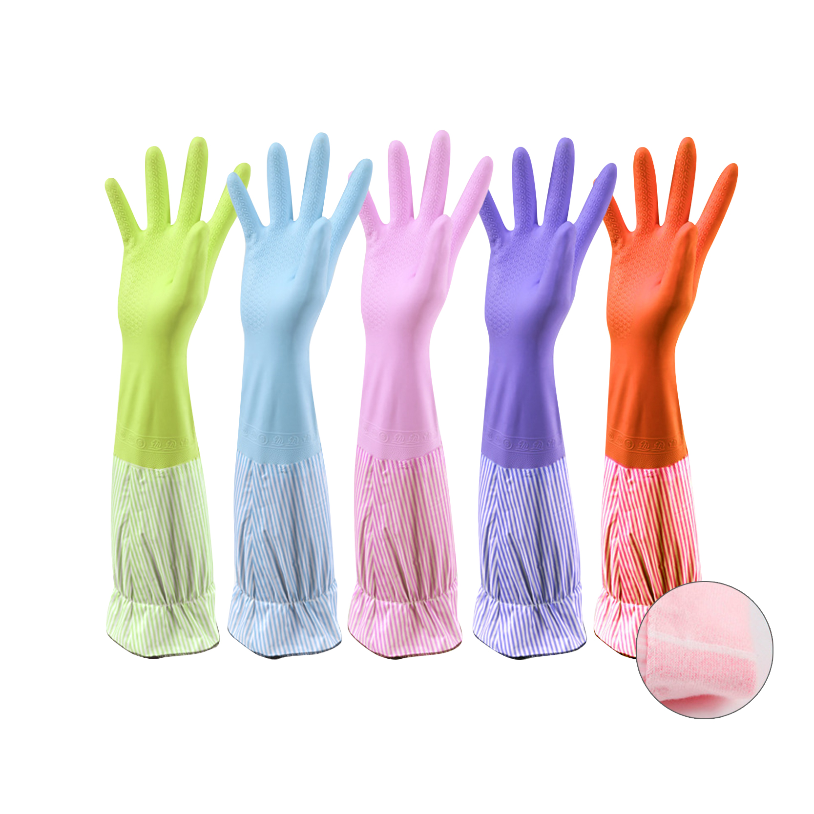 Rubber PVC Gloves Clean Long Gloves Winter Work Safety Gloves Woman Clean Tool Waterproof Dishwashing Household Gloves