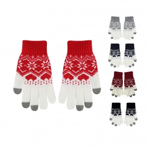 Fast delivery Cotton Knitted Dotted Hand Gloves - Touch Screen Gloves Snow Flower, Warm Knit Winter Christmas Gifts Stocking Stuffers for Women – Red Sunshine