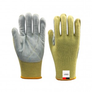 Cut Resistant Gloves Food Grade Level Cut Protection Safety Work Gloves High Temperature Resistant Gloves In Aramid Laminated Cowhide