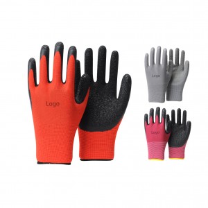 Safety Work Gloves Wholesale Nylon Latex Coated Gloves Oil Resistant Wear Resistant Non-slip General Work Protection Gloves