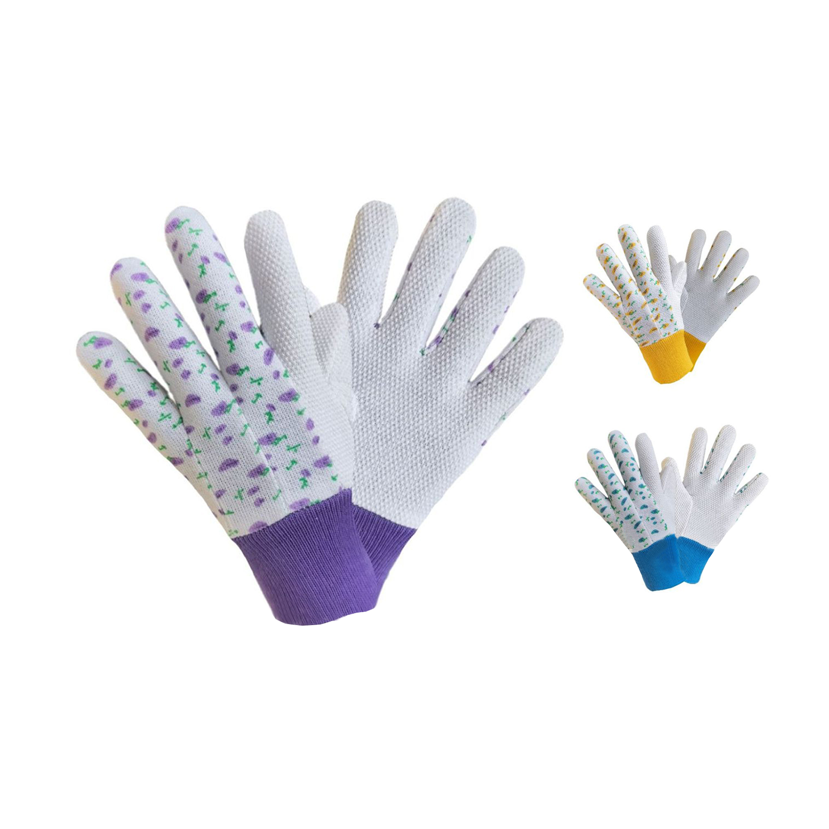 Garden Working Gloves With Pvc Dots On Palm Women Gloves Anti-slip Abrasion Resistant and Breathable Canvas Dotted Gloves
