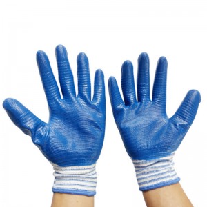 Wholesale Seamless Nylon Knit Nitrile Coated Work Protective Gloves Oil Resistant Abrasion Resistant Dipped Palm Garden Labor Gloves