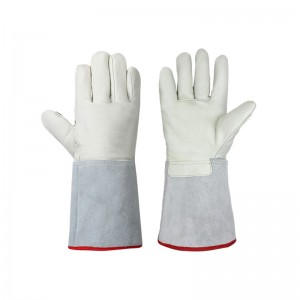 Liquid Nitrogen Low Temperature Resistant Freezer Leather Cryogenic Glove for Dry Ice