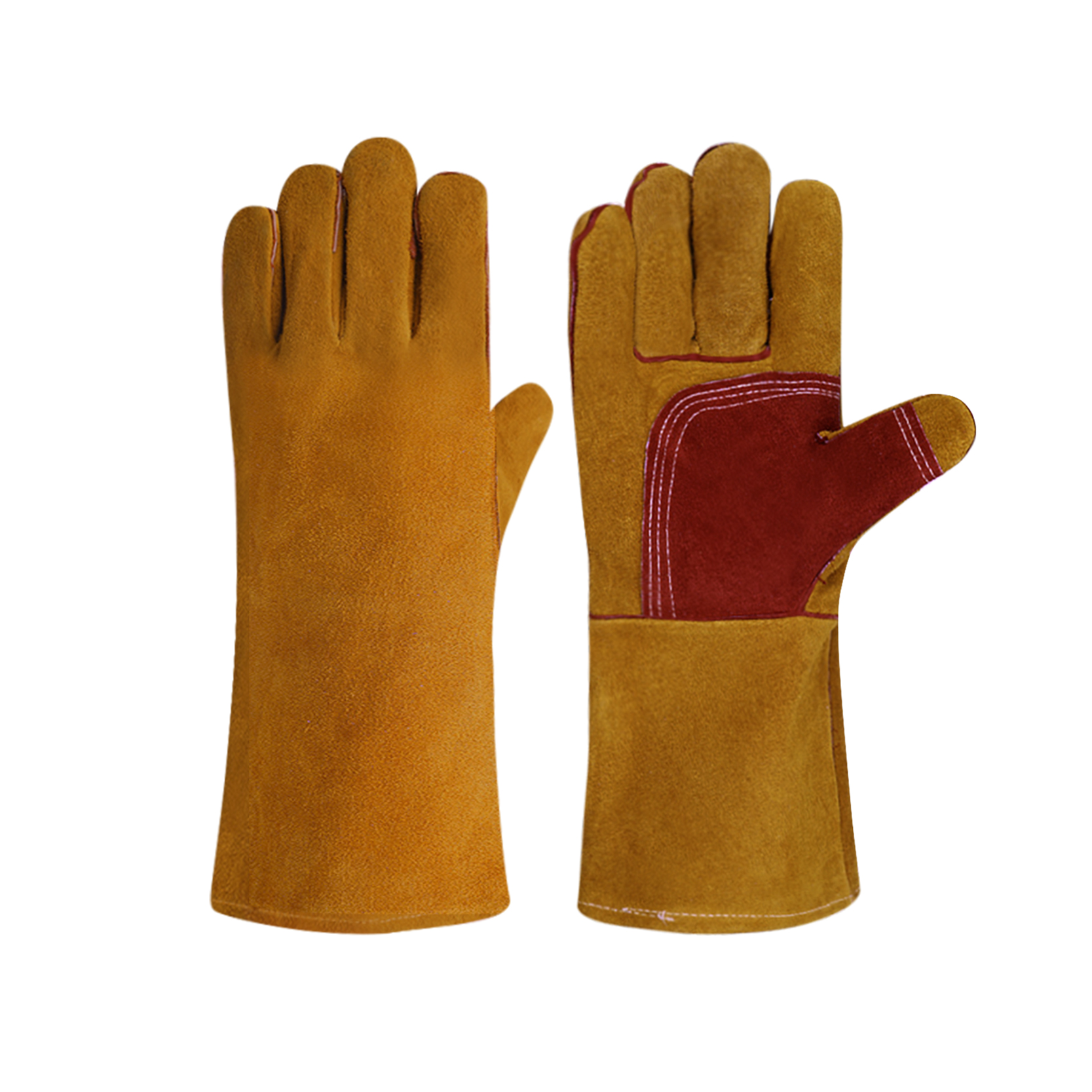 Long Industrial Protective Cow Split Leather Safety Gloves Working Gloves Tig Welding Gloves