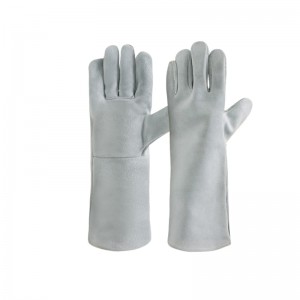 Wholesale Long Protective Leather Gloves Leather Welding Gloves, Heat/Fire Resistant,Mitts for BBQ Gloves