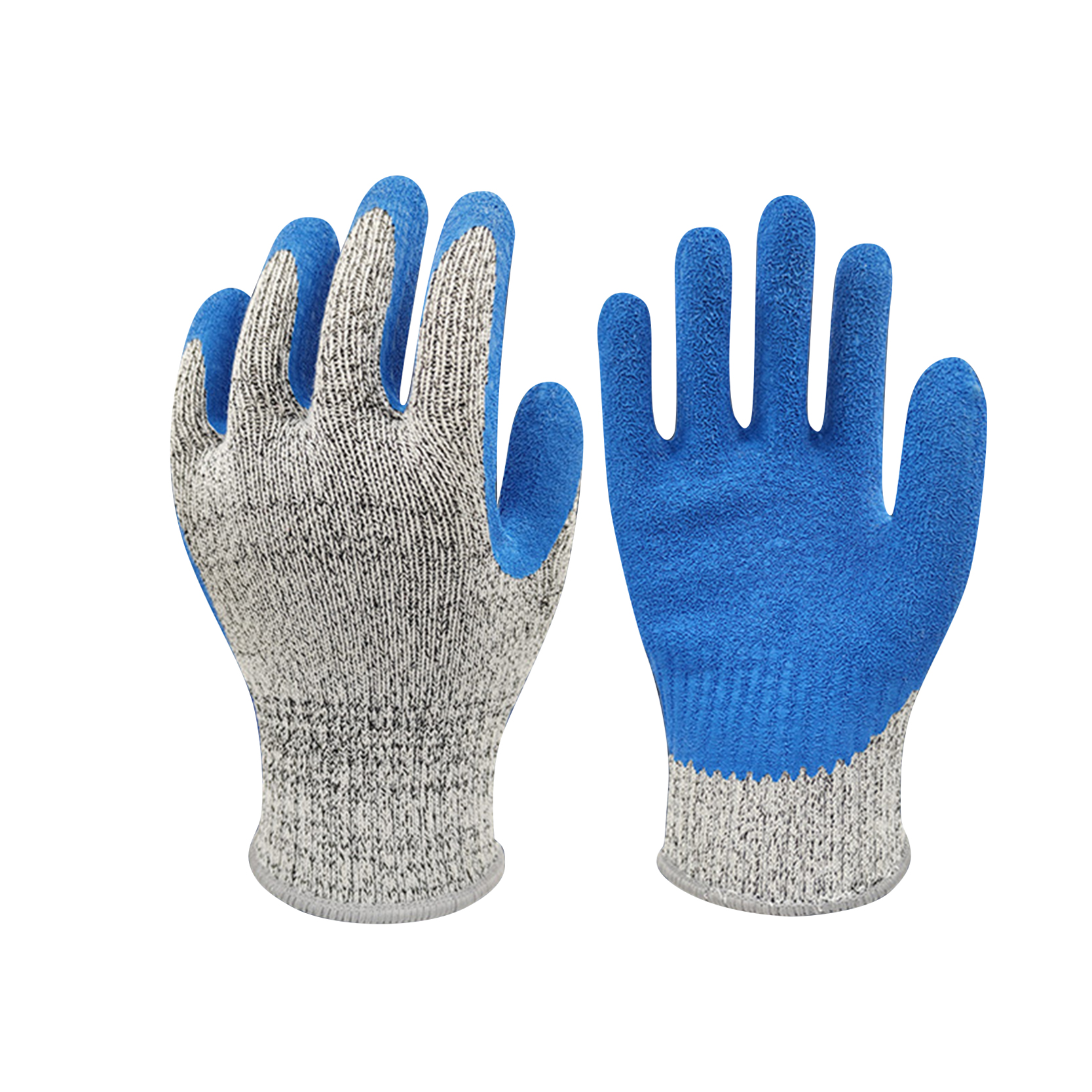13 Gauge Cut-Resistant HPPE Lining Crinkle Latex Palm Safety Work Gloves