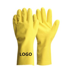 Multicolor Customized Logo Rubber Household Cleaning Dishwashing Industry Gloves