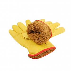 2021 China New Design Long Black Leather Gloves - Cold Weather Premium Genuine Grain Split Leather Gloves Winter Warm Sheepskin Labor Protection Work Driver Gloves – Red Sunshine