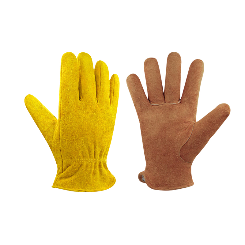 Leather Safety Work Gloves Gardening Carpenter Thorn Proof Truck Driving for Mens and Womens Waterproof Heavy Duty