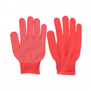Widely Used Light Industry Black Knitted Cotton Double 2 Sided Blue Pvc Dotted Safety Work Hand Gloves