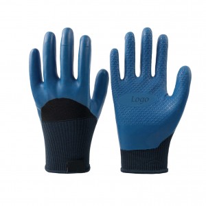 Factory Custom Nylon Latex Dipped Gloves Palm Coated Rubber Wear Resistant, Breathable and Skid Proof Industrial Labor Protection Gloves Gardening Gloves