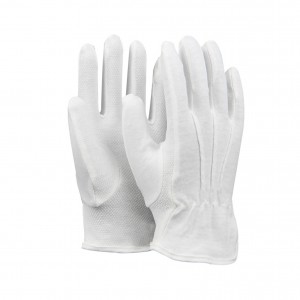 Wholesale White Cotton Elastic Cuff Etiquette Command Gloves Men Lady Jewelry Inspection Gloves