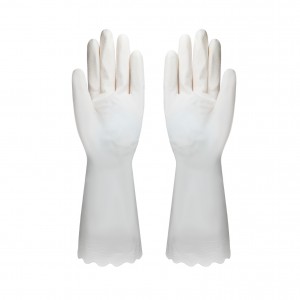 PVC Dishwashing Cleaning Gloves, Skin-Friendly, Reusable Kitchen Gloves with Cotton Flocked Liner, Non-Slip