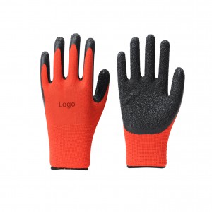 Safety Work Gloves Wholesale Nylon Latex Coated Gloves Oil Resistant Wear Resistant Non-slip General Work Protection Gloves