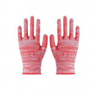 Multi-Color Protective String Knit Gloves. Regular Weight Gloves. Knitted Cotton Polyester Gloves for General