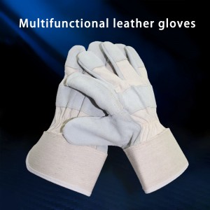 Patched Palm Half Lined Cow Split Labor Working Leather Glove Short Non – Slip, Wear Resistant, Heat Resistant, Breathable Welder’s Gloves