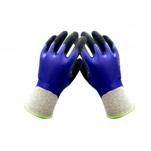 13g Industrial Glass Fibre Black Nitrile Coated Anti-cut Gloves