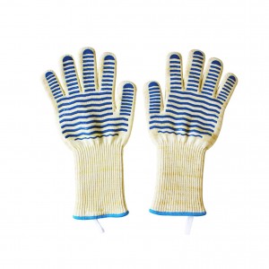 Customized Silicone Printed Heat Resistant Cooking Bbq Gloves Oven Mitten for Wholesale Slip-resistant