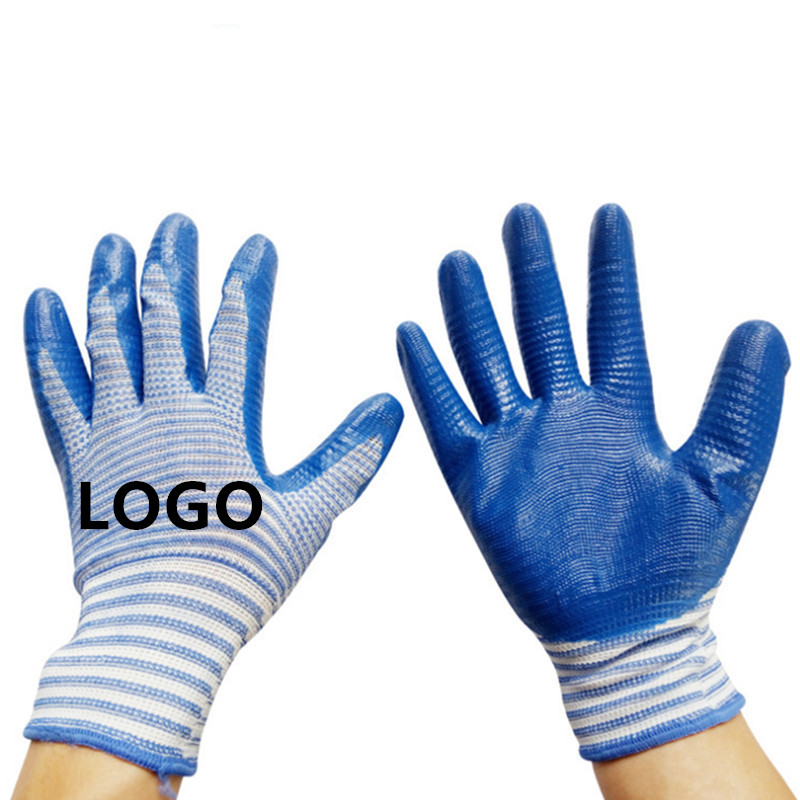 Wholesale Seamless Nylon Knit Nitrile Coated Work Protective Gloves Oil Resistant Abrasion Resistant Dipped Palm Garden Labor Gloves