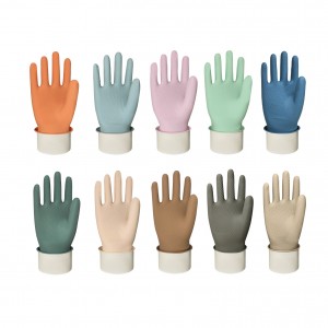 Factory Custom Color Reusable Guantes Household Flocklined Gloves Dishwashing Kitchen Cleaning Gloves