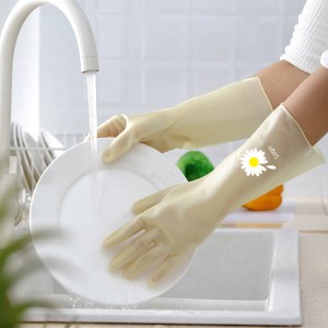 Hot Sale Cheap Orange Heat Resistance Cleaning Gloves Food Grade Kitchen Pvc Household Gloves