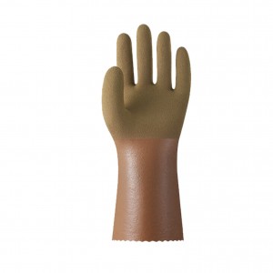 Nitrile Triple Coating Chemical Gloves Industrial Impregnated Velvet Foaming Gloves Acid And Alkali Resistant Corrosion And Oil Resistant Industrial Protective Gloves