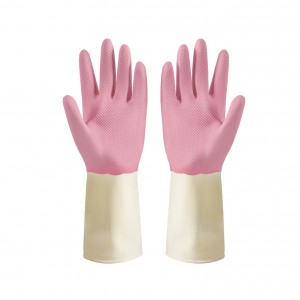 Rubber Gloves Latex Kitchen Cleaning Gloves Waterproof Non-slip Dishwashing Household Gloves