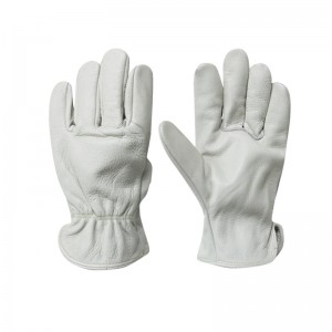 Leather Work Gloves with Reinforced Palm for Yardwork Construction