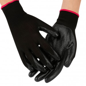 Polyester Nitrile Coating Gardening Labor Work Gloves Smooth Finished Guantes From Hand Glove Suppliers