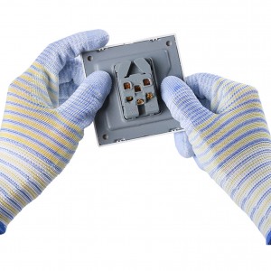 Factory Wholesale Thin Polyurethane Coated Pu Gardening and Labor Work Antistatic Gloves
