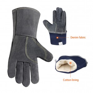 Heat Fire Resistant Mitts Oven Grill Fireplace Welder Bbq Gloves Heat Resistant Leather Work Safety Gloves with Bottle Opener