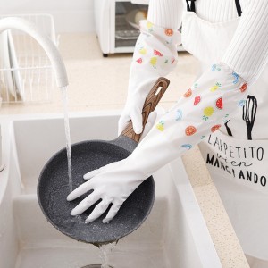 Durable Long Sleeves Winter Thickening Warm Kitchen Cleaning Dishwashing Household Gloves Pvc