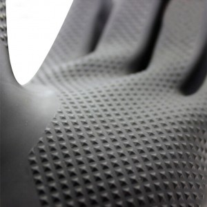 Wholesale Extra Long Cuff Acid Alkali Oil Chemical Resistant Industry Safety Work Natural Latex Rubber Diamond Grip Hand Gloves